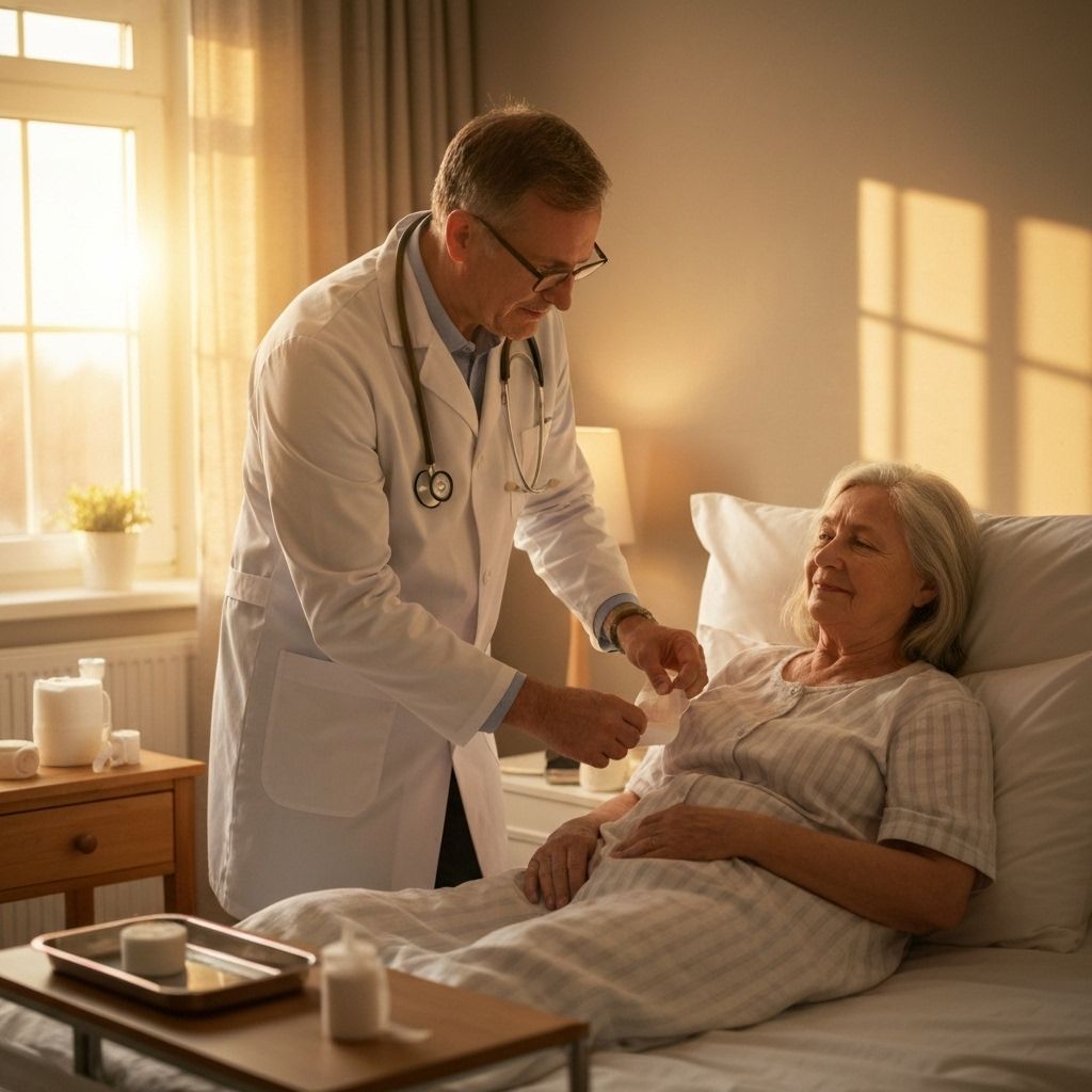 Healthcare professional providing grafting solutions in patient's home